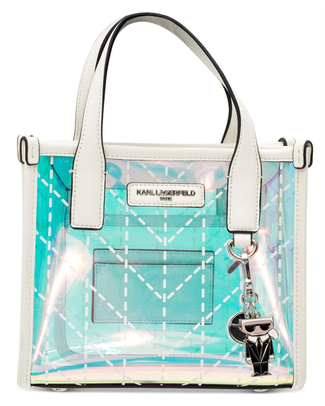 Karl Lagerfeld Nouveau Iridescent Small Crossbody Tote in Blue Lyst