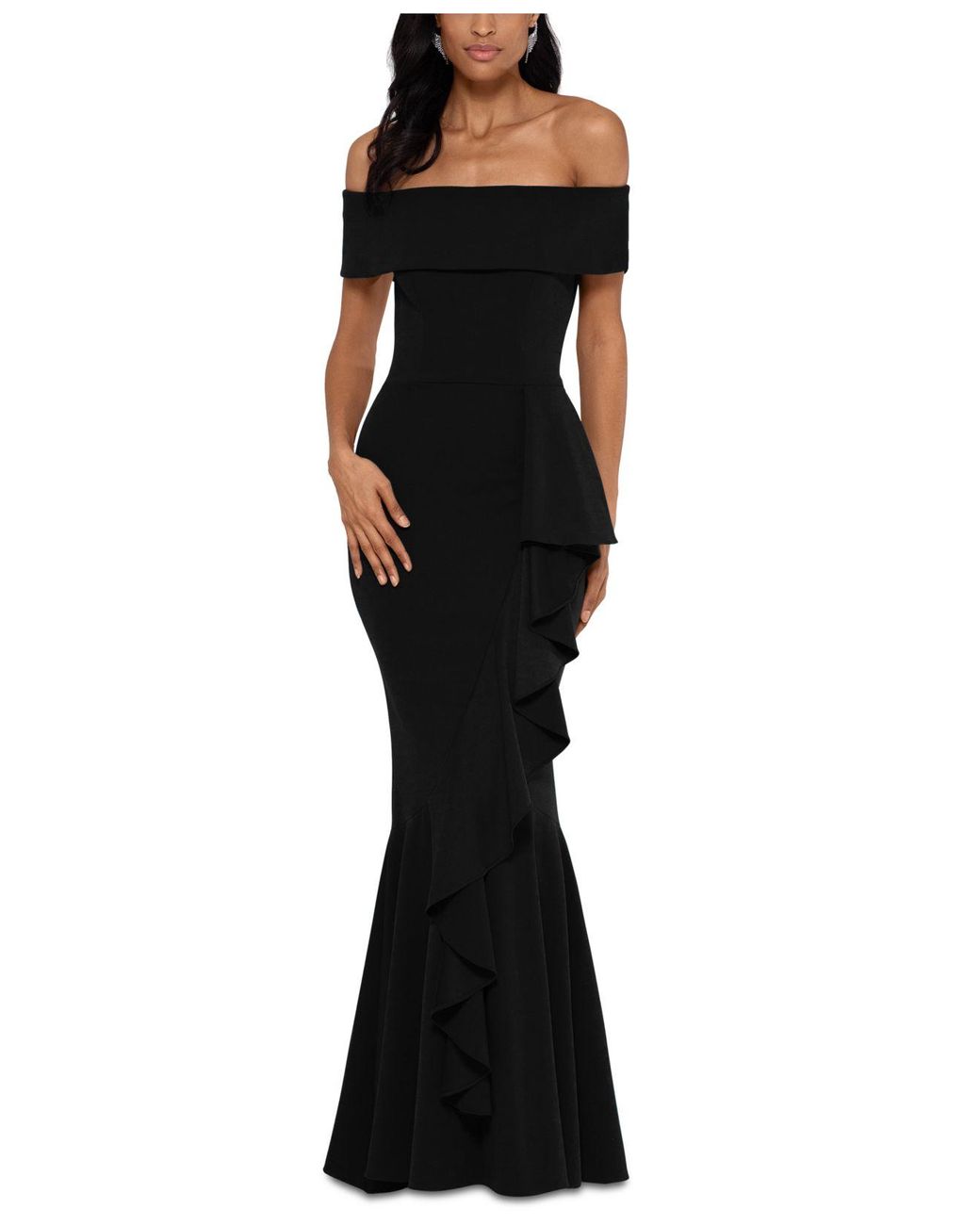 Synthetic Off-the-shoulder Mermaid Gown 
