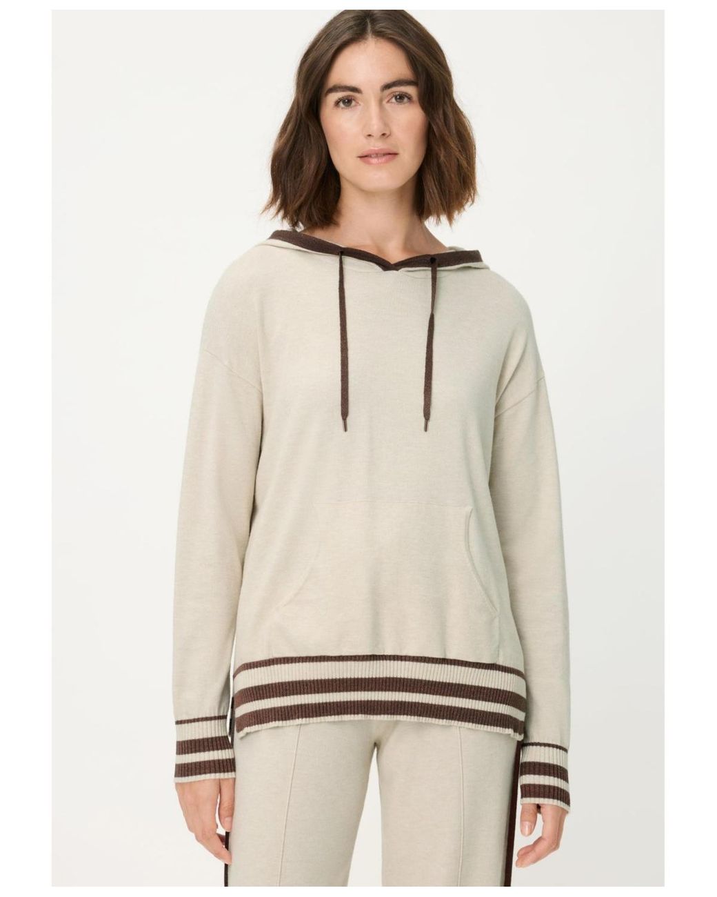 Olsen Natural Knit Hoodie Pullover