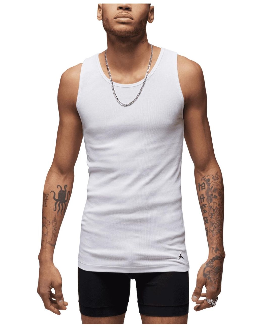 Nike White 2-pack Flight Base Stretch Cotton Ribbed Tanks for men