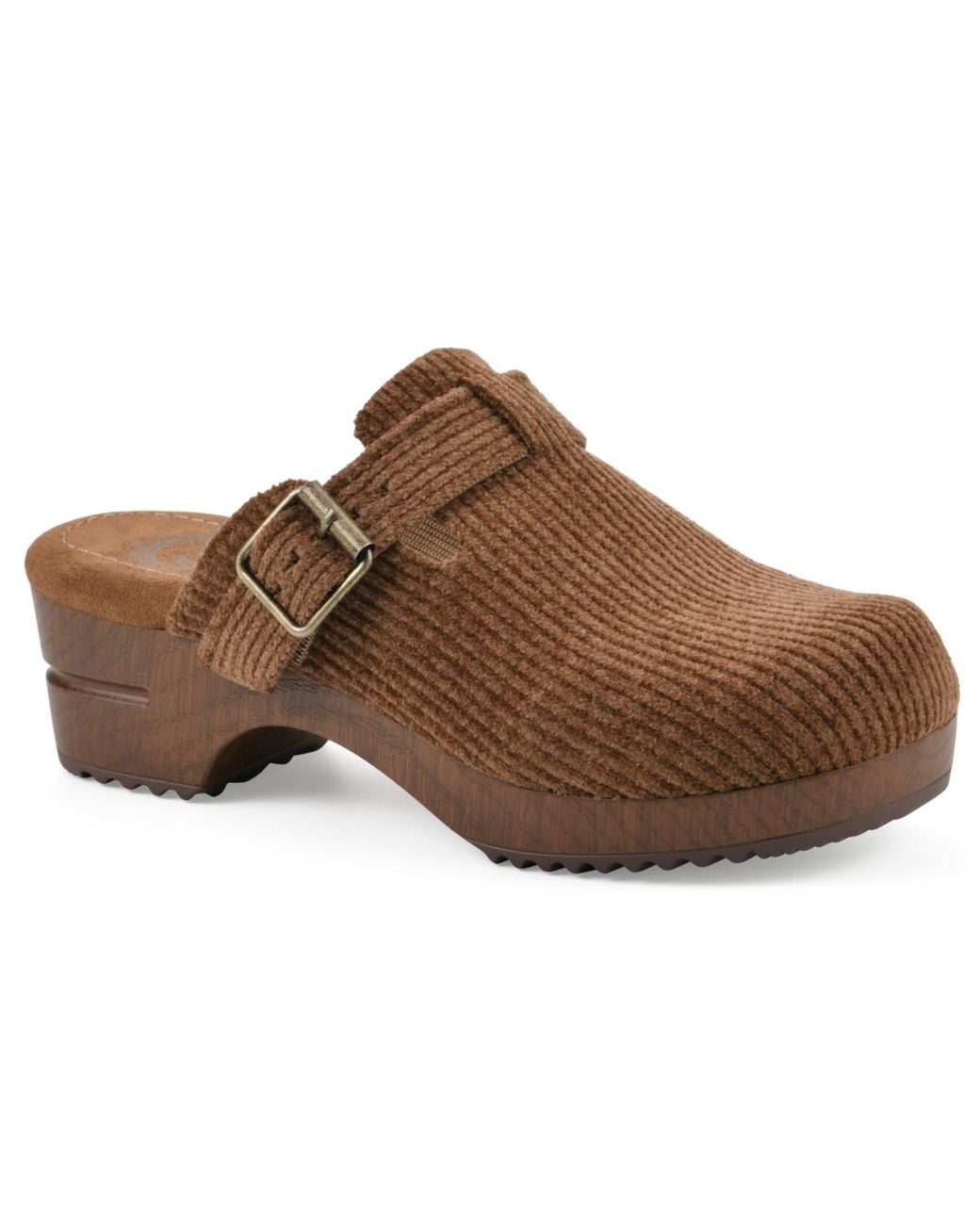 White Mountain Brown Bistros Platform Mule Clogs