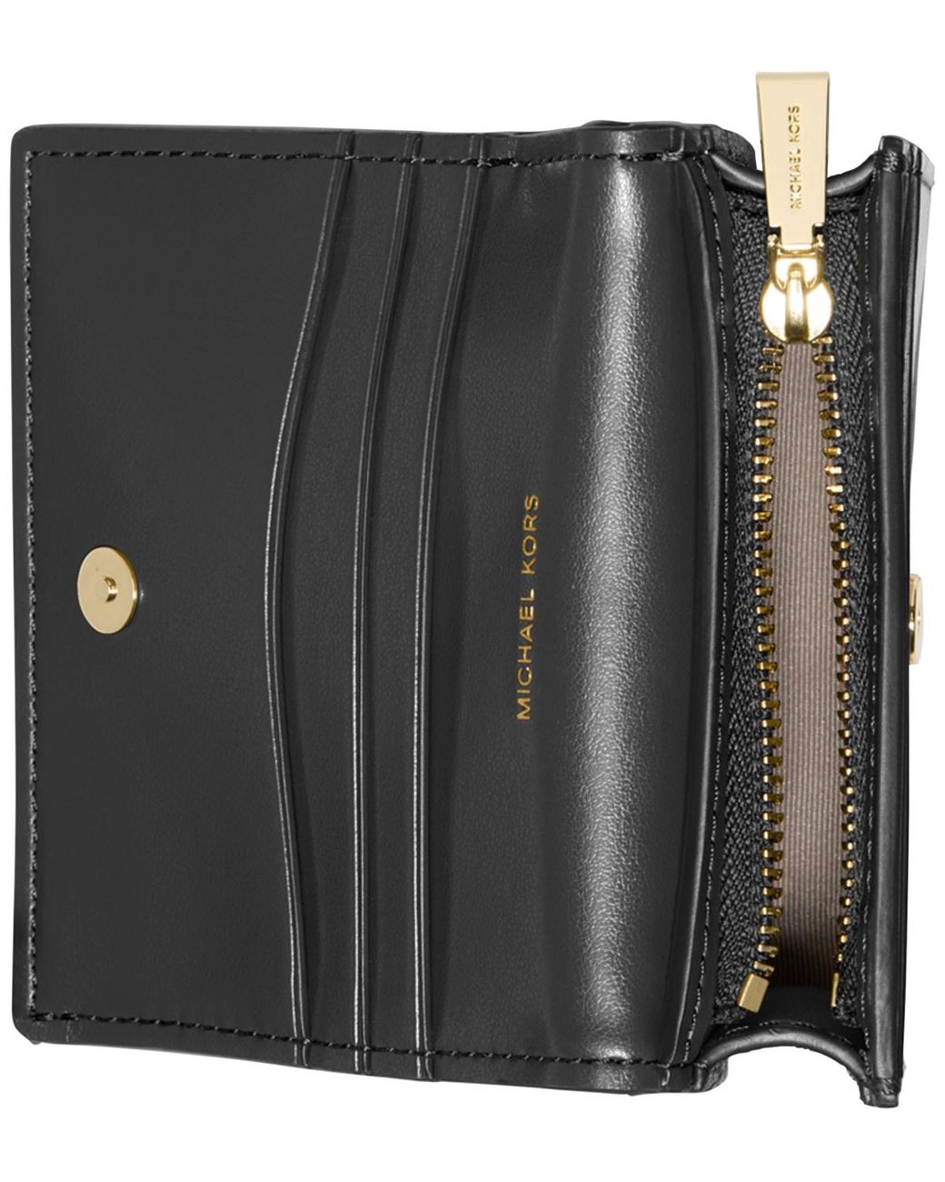 Michael Kors Black Hamilton Leather Compact Wallet