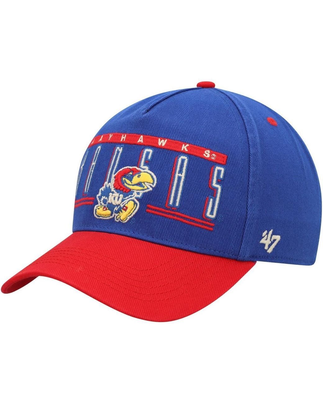 '47 Blue Kansas Jayhawks Double Header Hitch Adjustable Hat for men