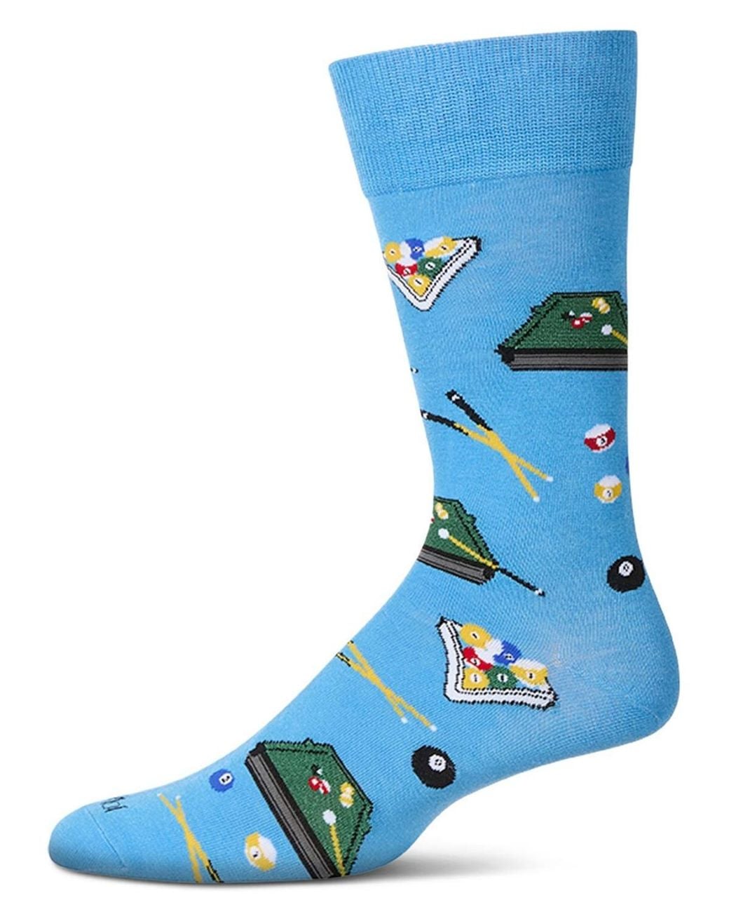 Memoi Blue Shoot Pool Crew Socks for men