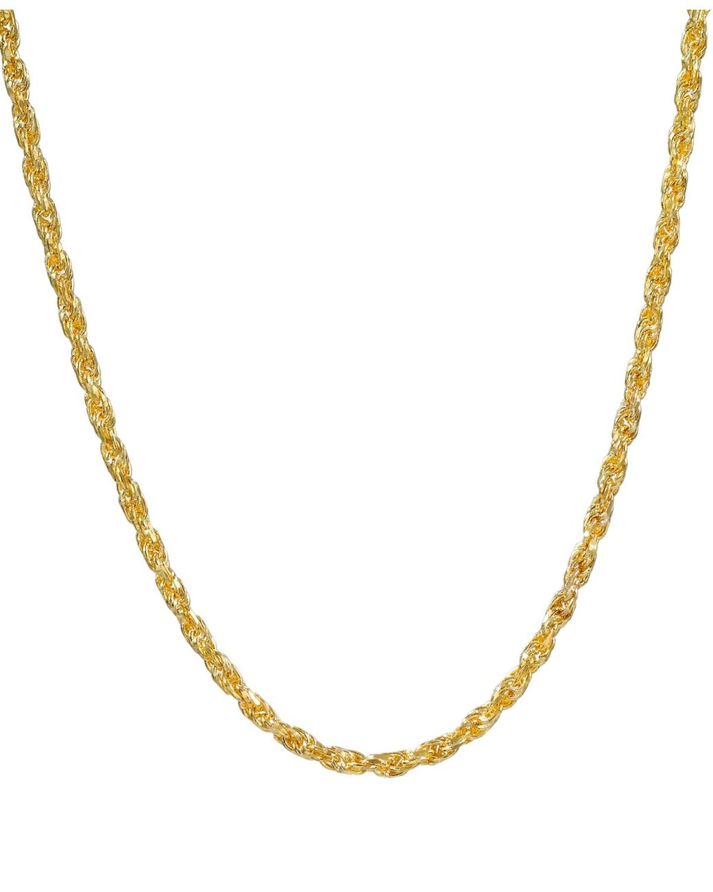Italian Gold Metallic Macy's Solid Rope Chain 18" Necklace