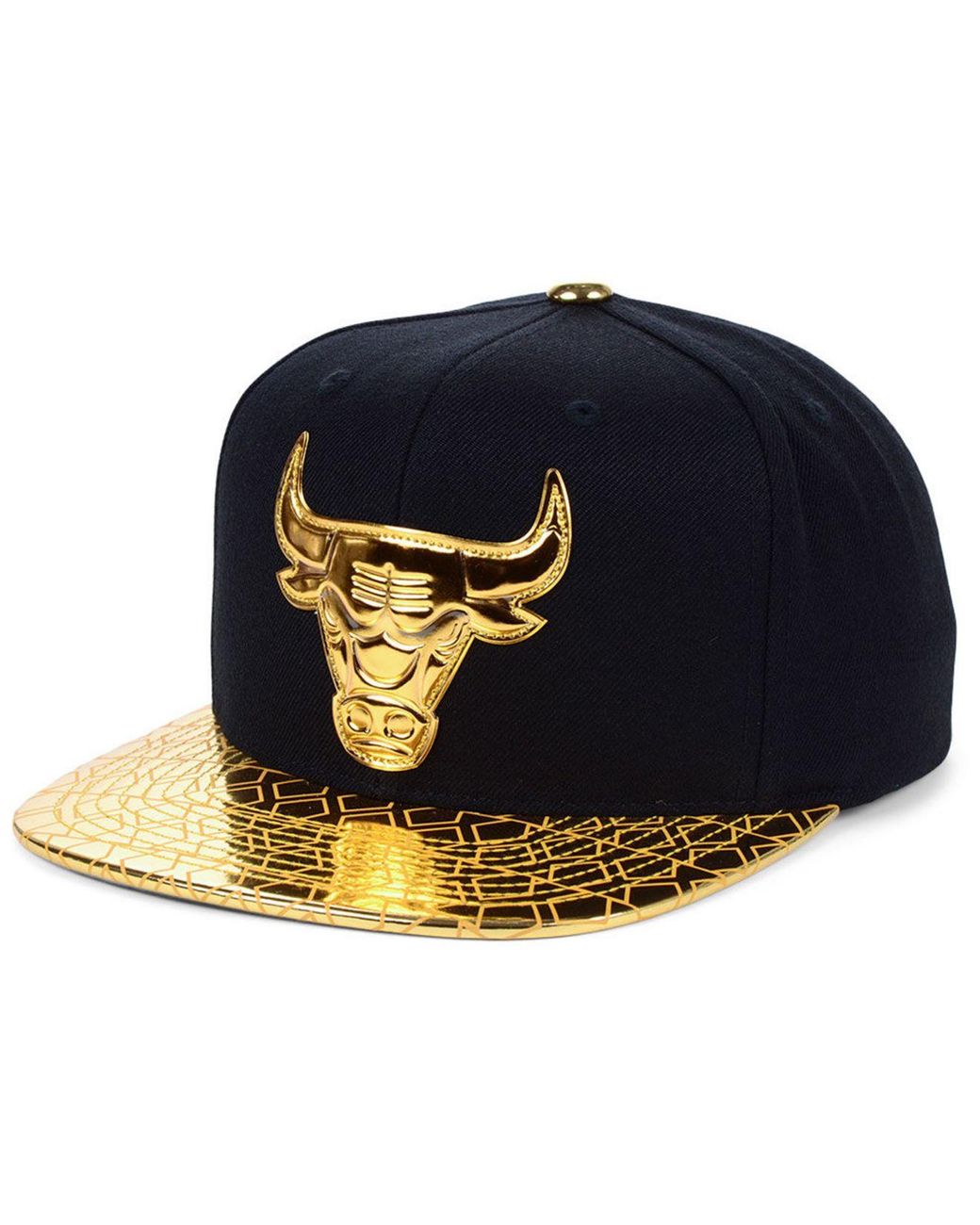 Chicago BULLS NBA Metal Mitchell and Ness black snapback Cap