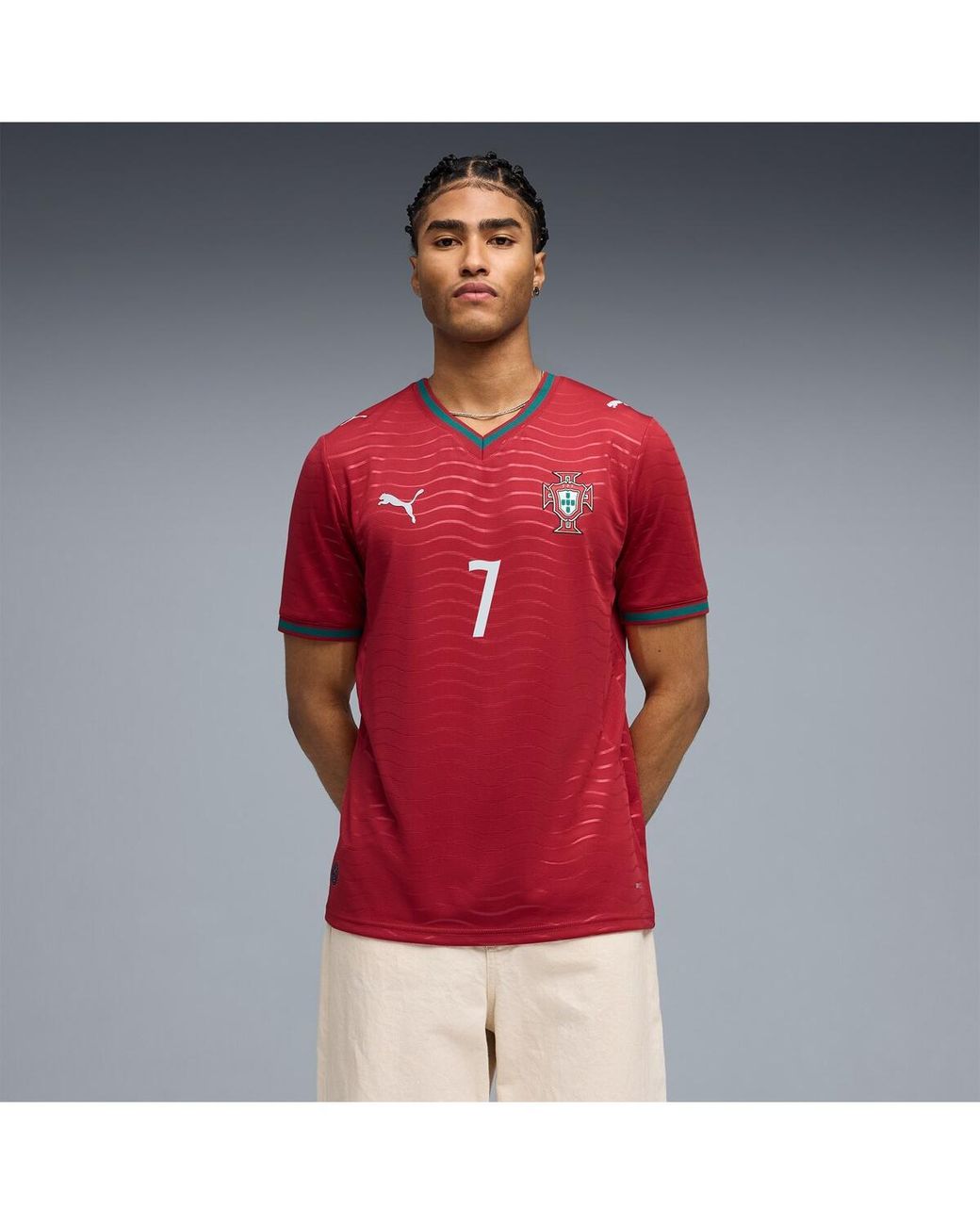 PUMA Cristiano Ronaldo Red Portugal National Team 2026 Home Replica PUMA Cristiano Ronaldo Red Portugal National Team 2026 Home Replica