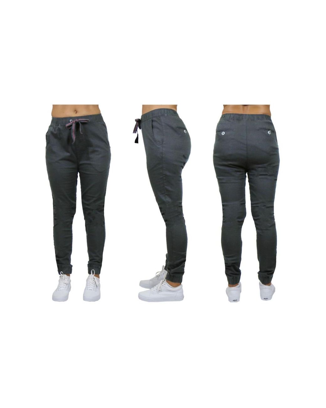 Galaxy By Harvic Gray Basic Stretch Twill joggers