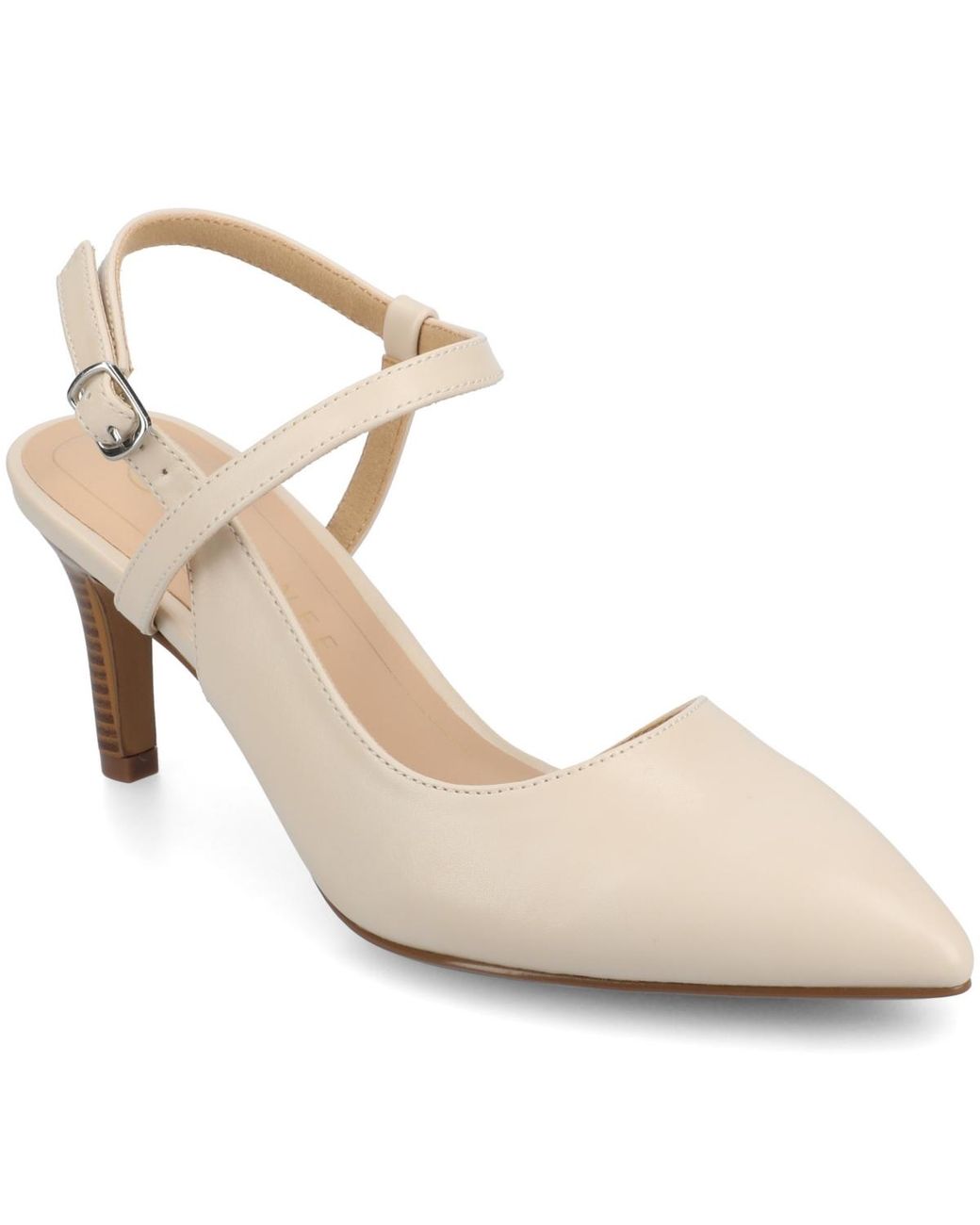 Journee Collection Natural Scipio Pointed Toe Pumps