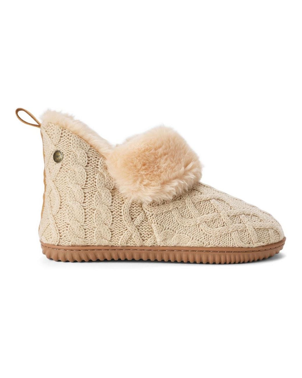 Dearfoams Natural Moritz Bootie Slipper