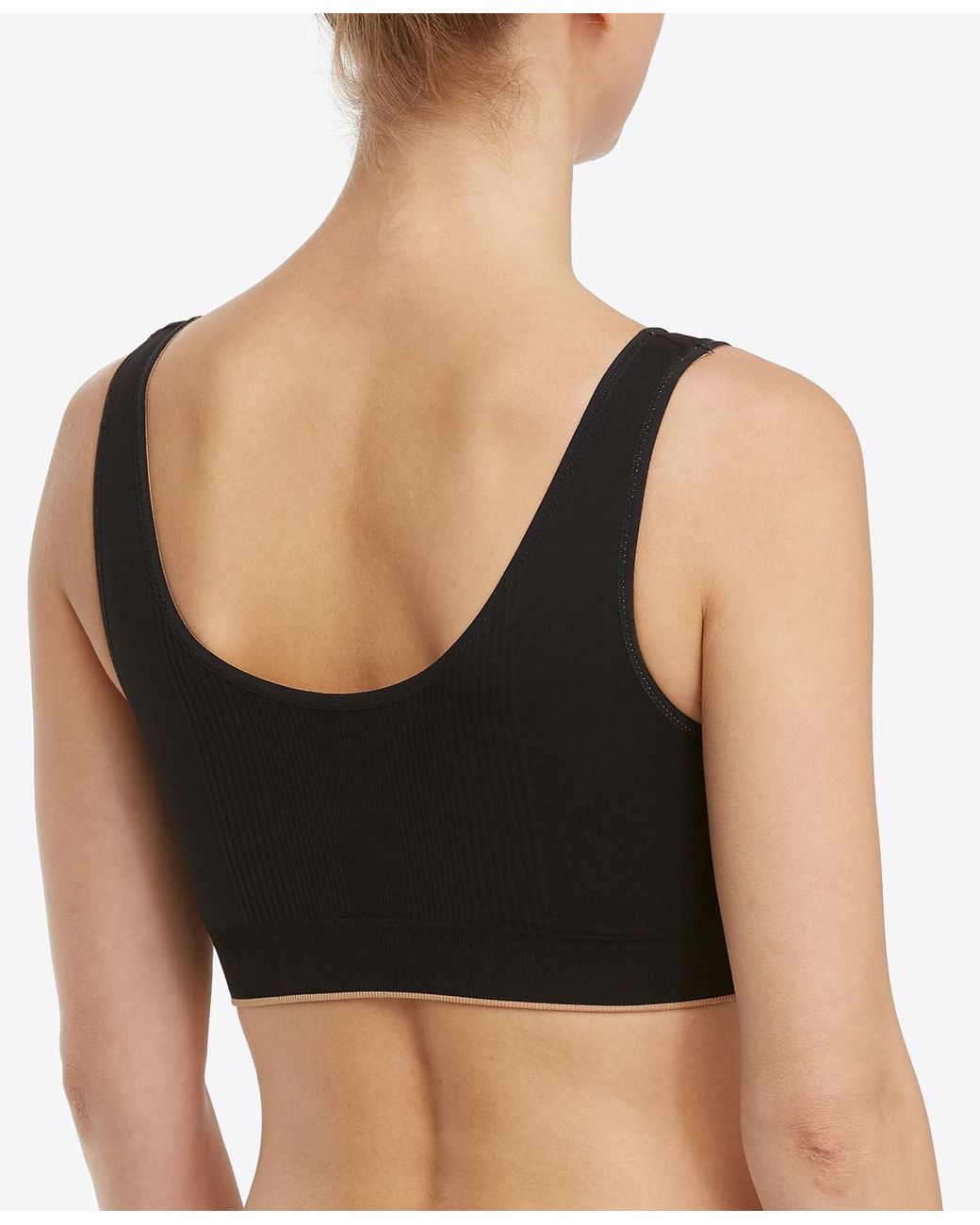 Spanx Black Stretchable Ribbed Bra