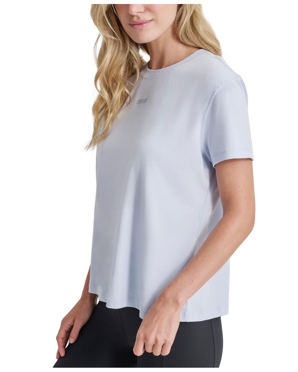 売れ筋商品|||ダナ キャラン ニューヨーク Tシャツ トップス レディース Women's Cotton Stud Logo Knot-Front T-Shirt White DKNY Sport Cotton Stud Logo Knot-front T-shirt in Blue | Lyst