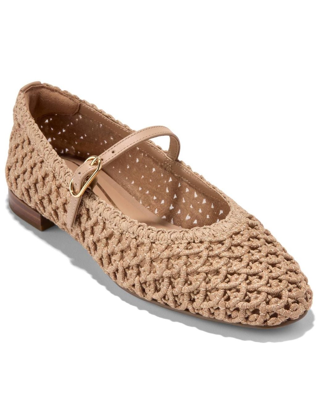 Cole Haan Harlan Woven Mary Jane Ballet Flats in Brown | Lyst