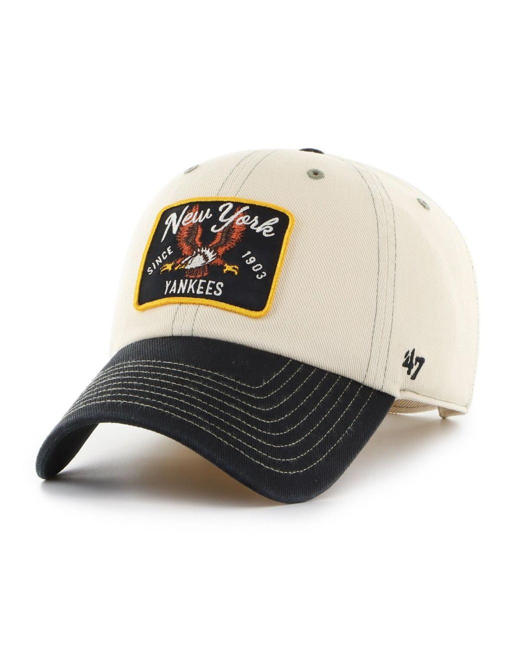 '47 Natural/black New York Yankees Keepsake Collection Clean Up Adjustable Hat for men