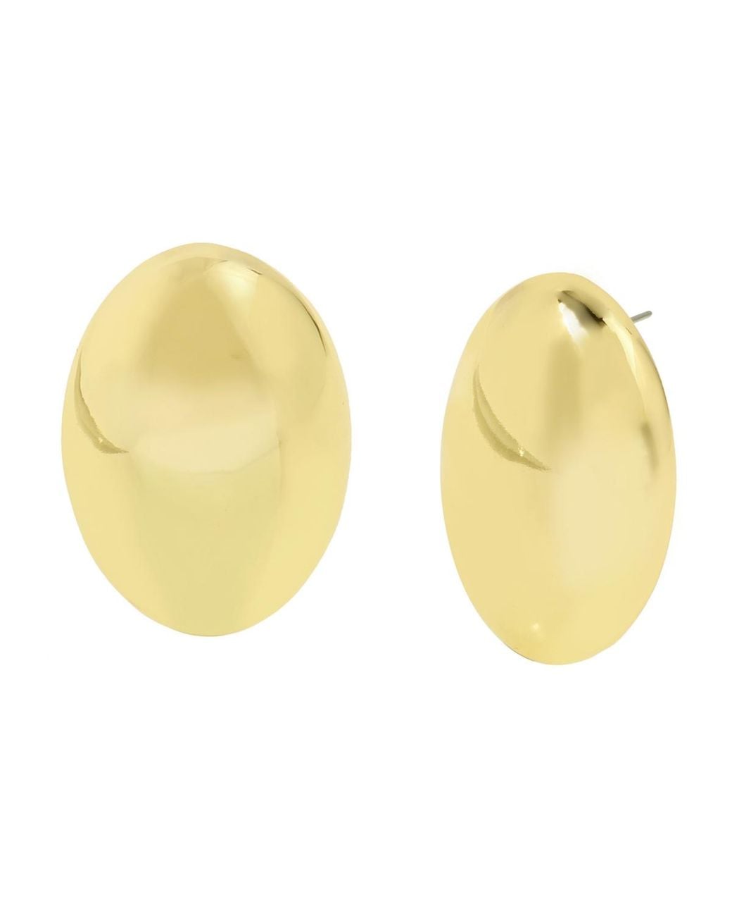 Steve Madden Yellow Puffy Oval Statement Button Earrings