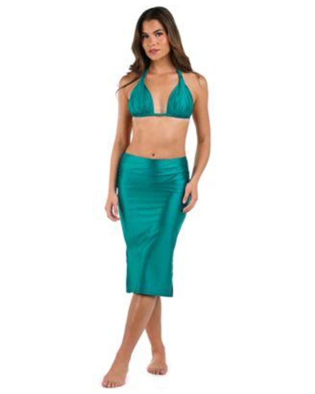 Earth Goddess Halter Triangle Top - Teal - FINAL SALE