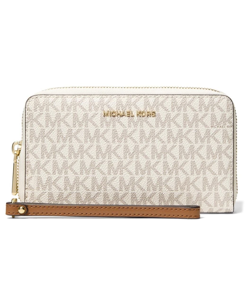Michael Kors Natural Michael Jet Set Large Flat Multi-function Wristlet