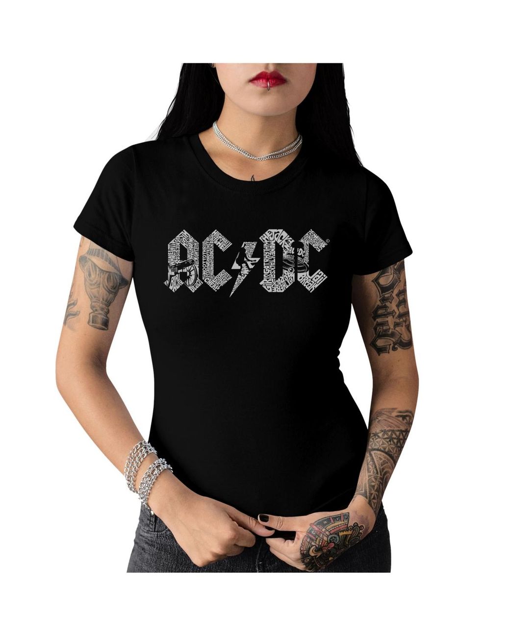 LA Pop Art Ac/dc Word Art T-shirt in Black | Lyst