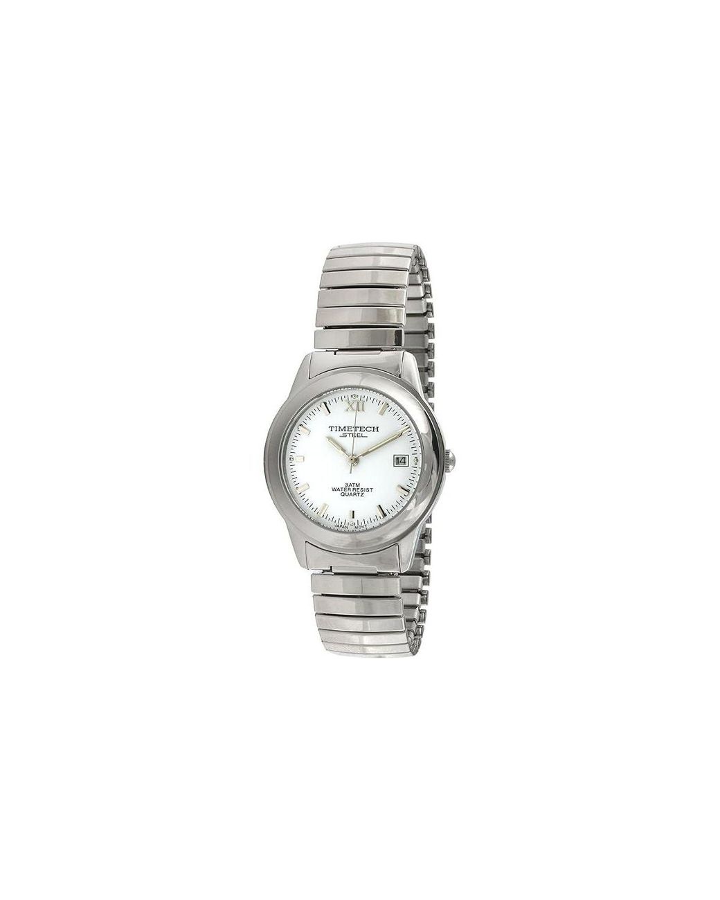 Timetech Timetech Round Stainless Steel White Dial Expansion Watch in Black | Lyst