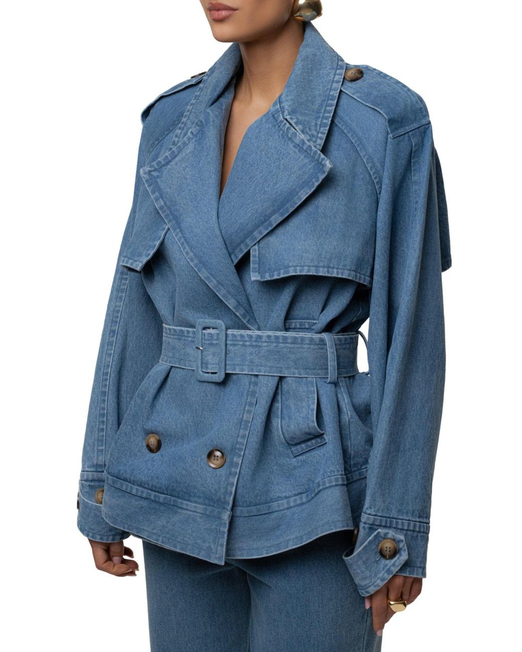 JLUXLABEL Blue Double Breasted Jacket