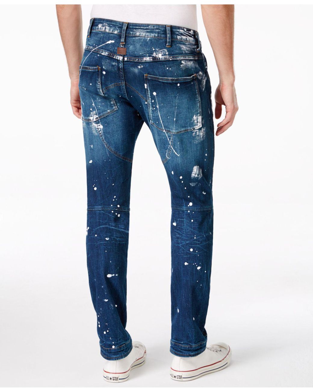 G-Star RAW Men's 5620 Slim-fit Paint-splatter Jeans in Blue for Men | Lyst