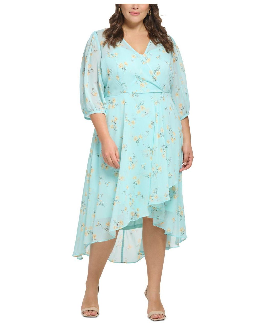 Calvin klein high best sale low floral dress