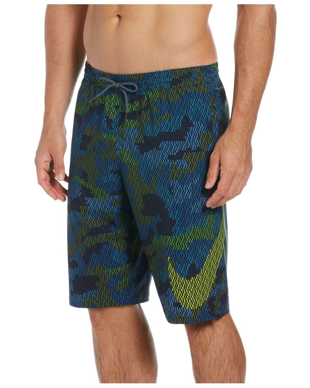 Nike Camo Stretch Swimsuit in Blue for Men