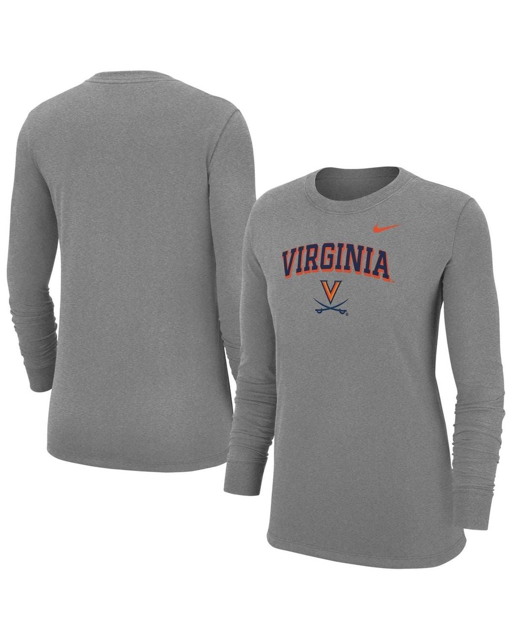 Nike Virginia Cavaliers Core Long-sleeve T-shirt in Gray | Lyst