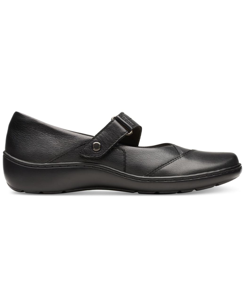 Clarks Black Cora Gema ( Leather) Flat Shoes