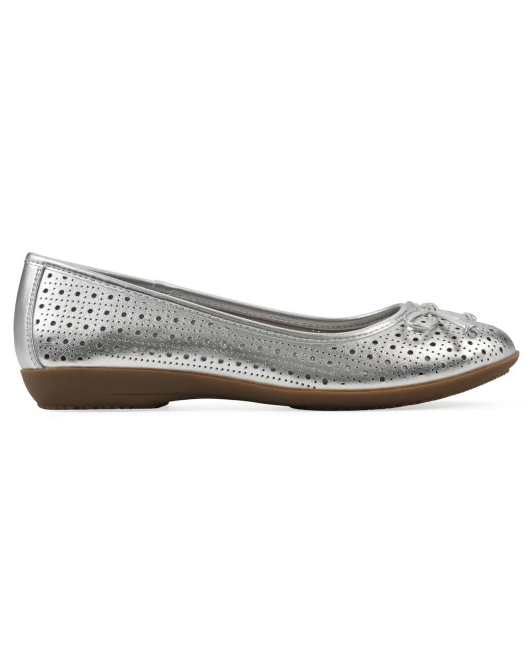 White Mountain Gray Cheryl Ballet Round Toe Flats