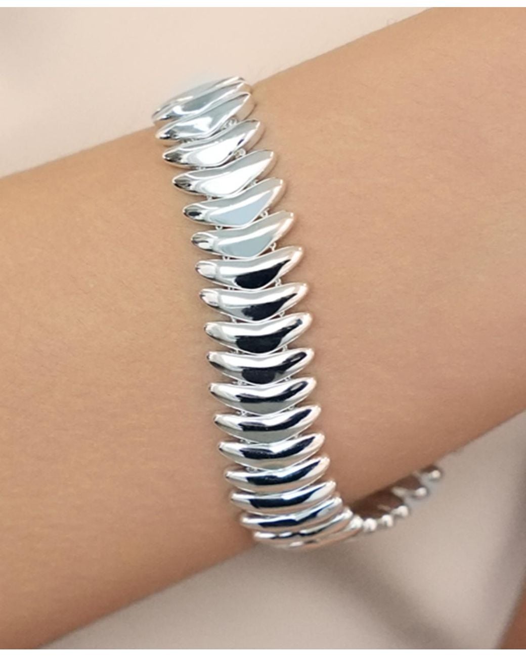 Ettika White Everyday Link Chunky Rectangle Shape Bracelet