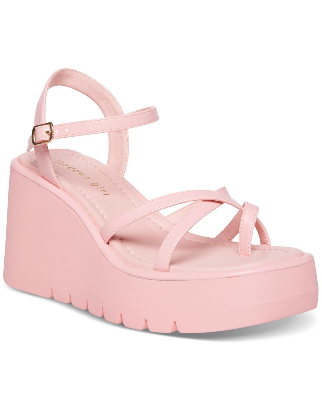 Madden Girl Vault Strappy Platform Wedge Sandals in Pink Lyst