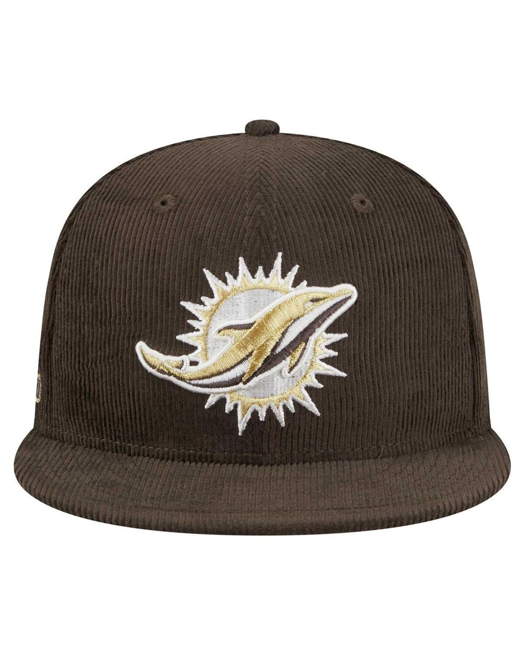 KTZ Brown Miami Dolphins Choco Cord 59fifty Fitted Hat for men