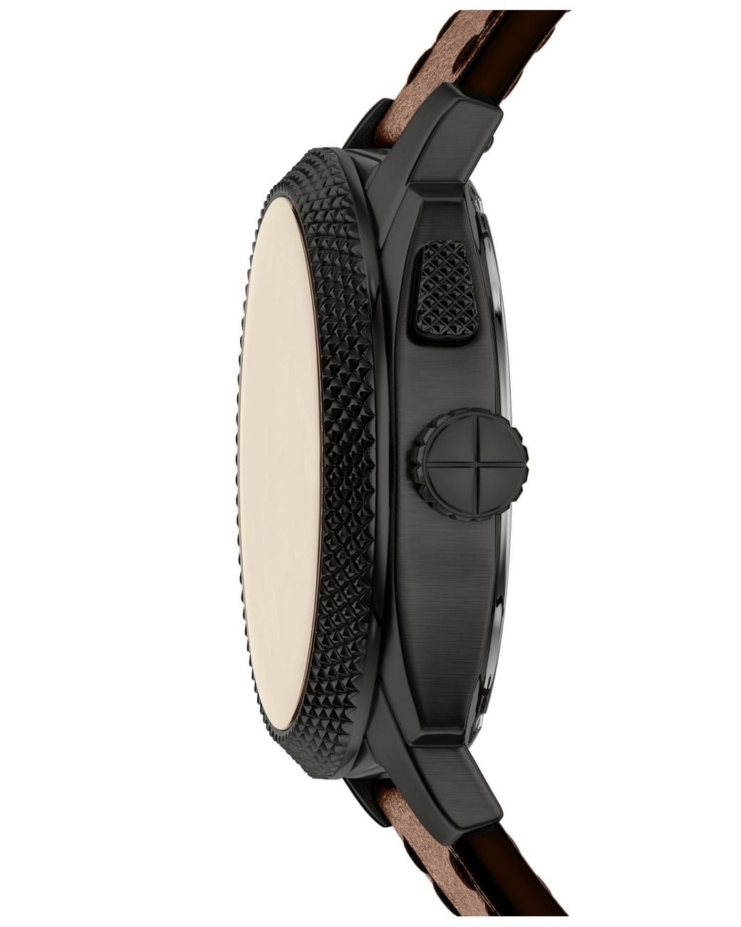 Fossil Black Machine Big Tic Leather Watch for men