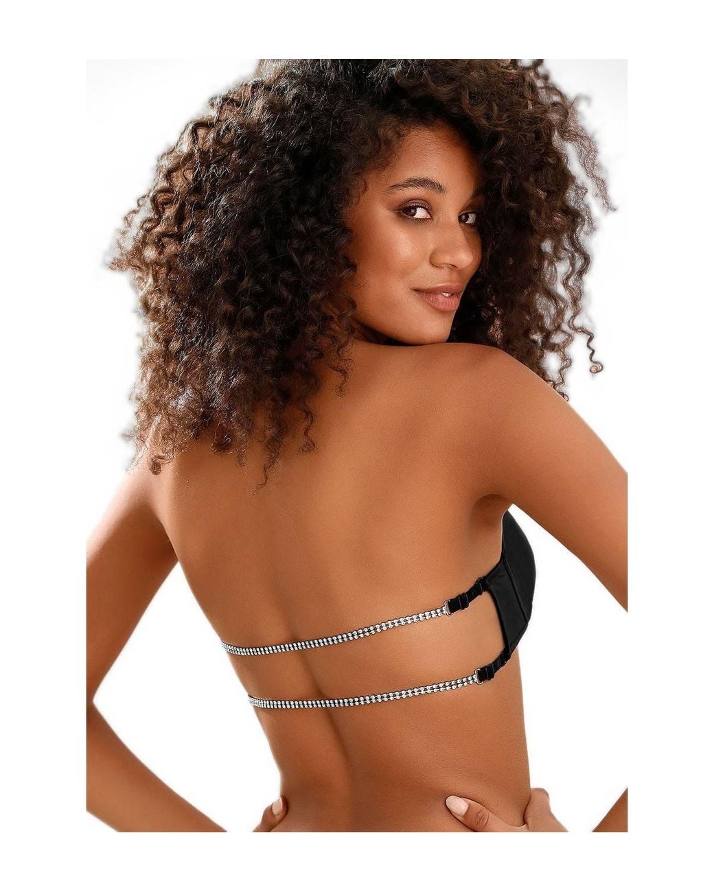 Lascana Brown Rhinestone Push Up Bra