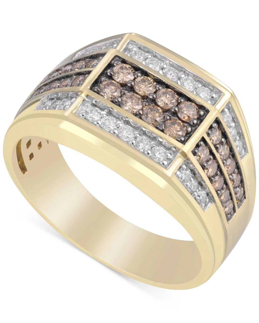 Brown Diamond Crossover Woven Band 1//5ct 10k White Gold