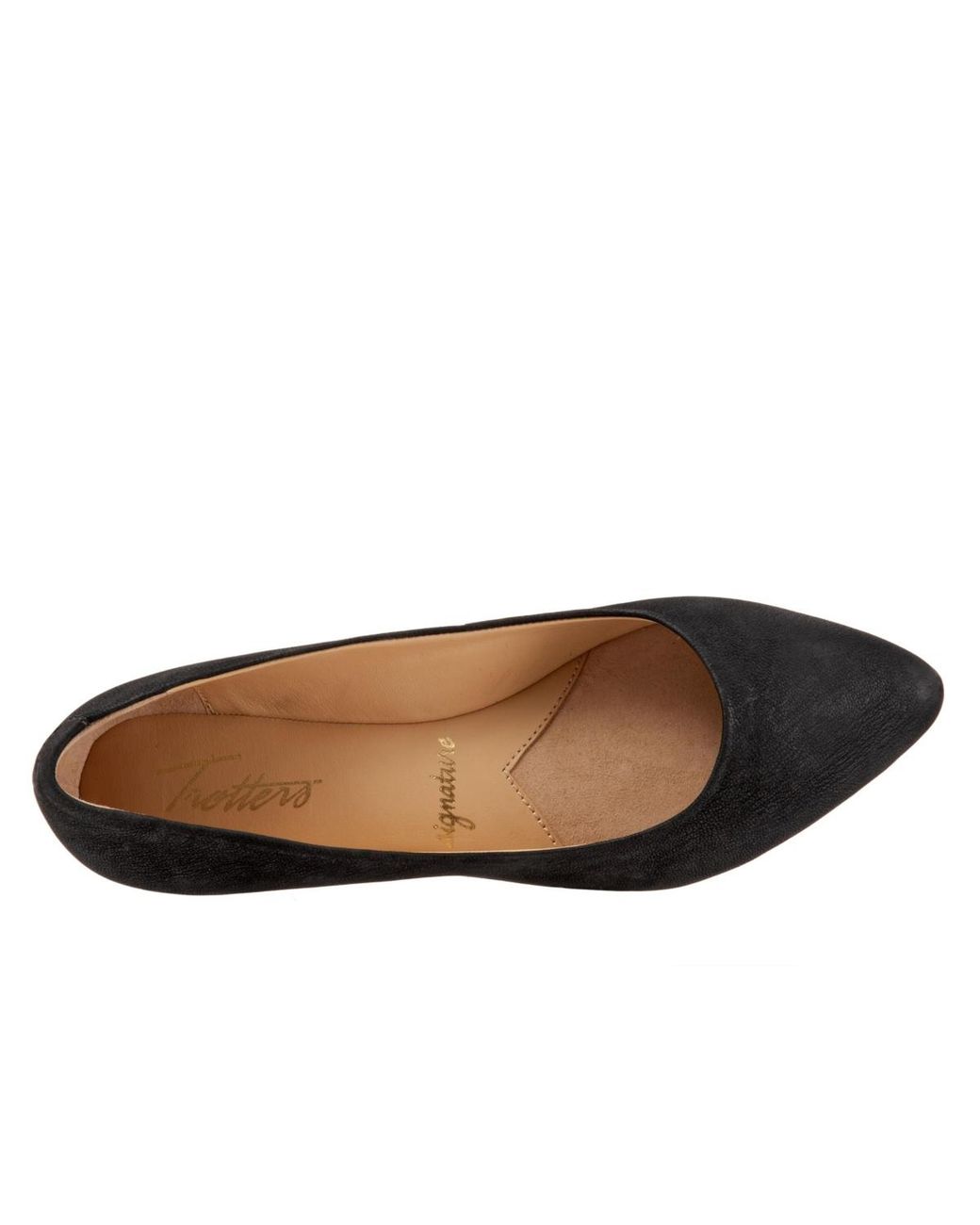 Trotters Black Estee Flat