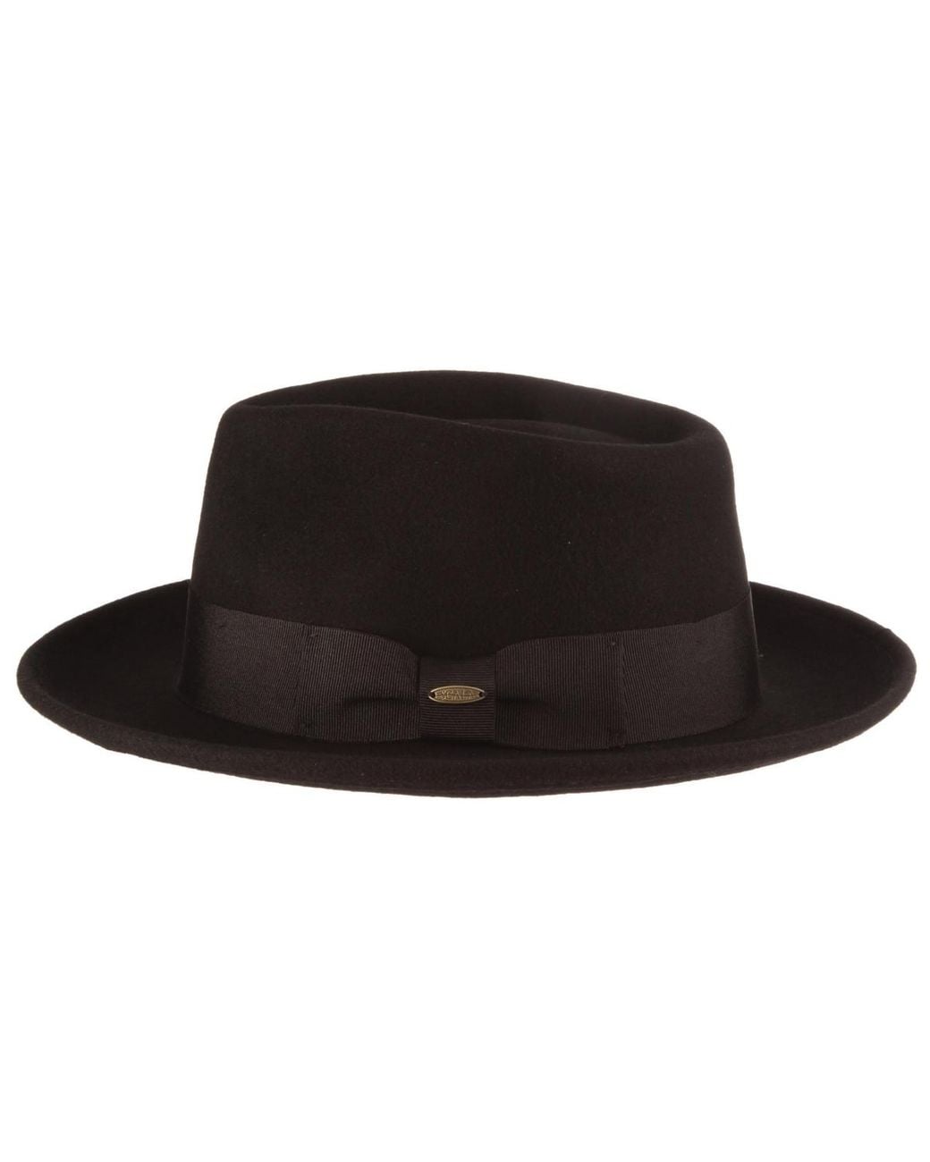 Scala Black Felt Fedora Hat for men