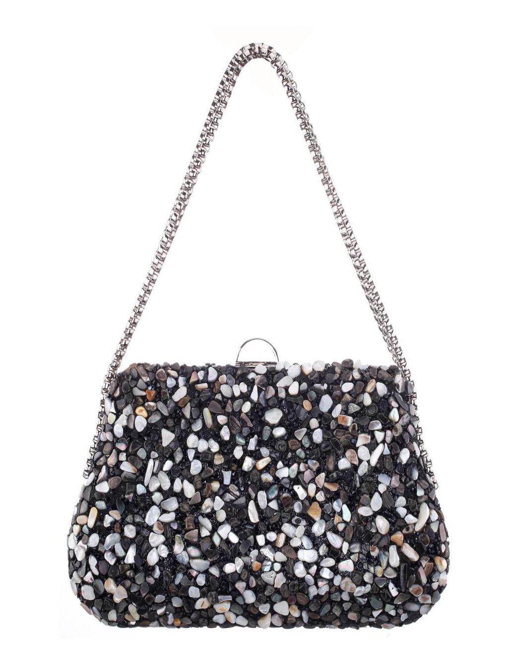 Nina Rock Candy Minaudiere Crystal Lift Lock Clutch in White | Lyst