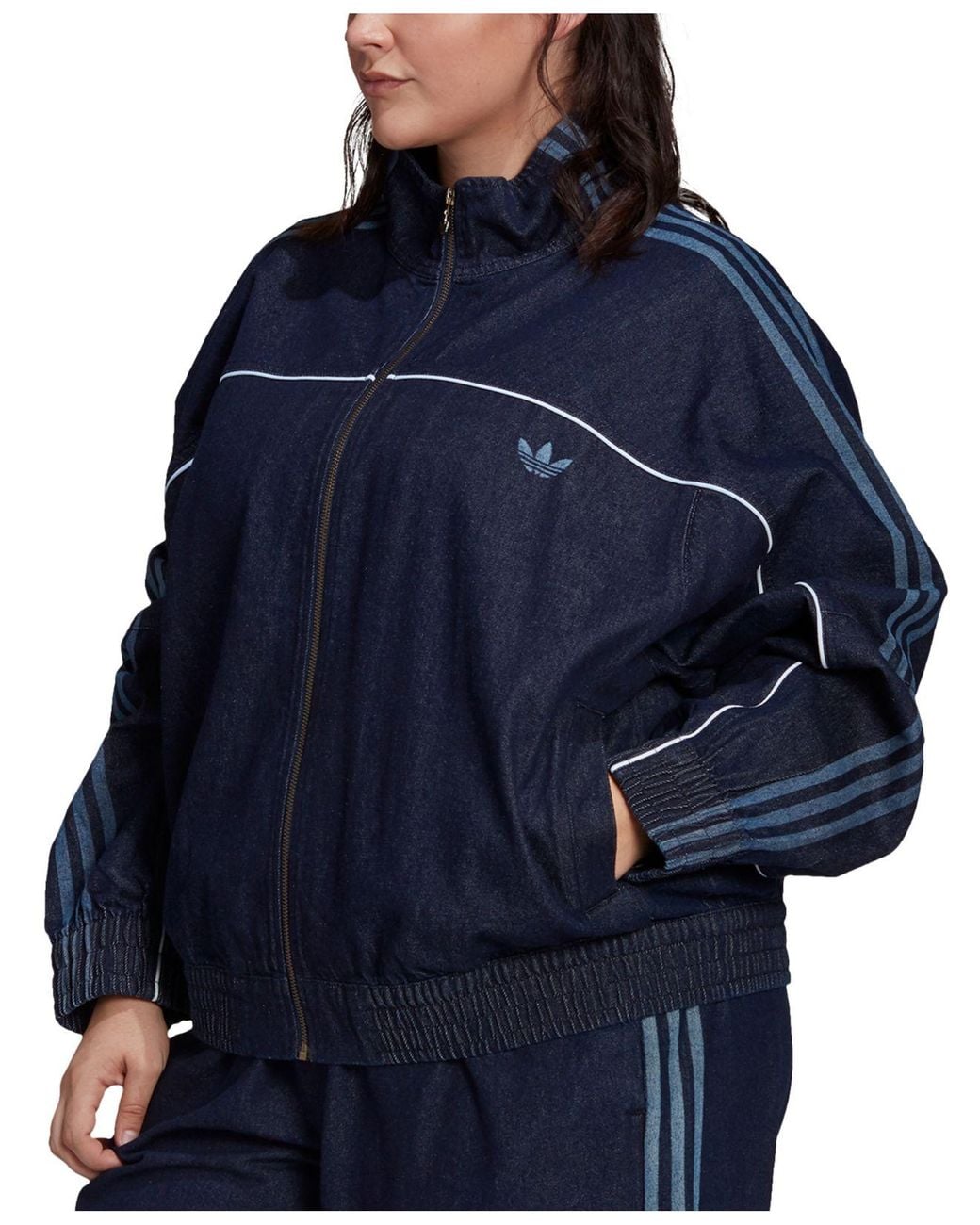 adidas Originals Plus Size Japona Denim Track Jacket in Indigo (Blue) - Lyst