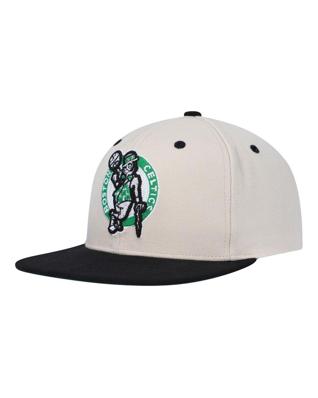 Men's Mitchell & Ness White Boston Celtics Gold Pop Snapback Hat