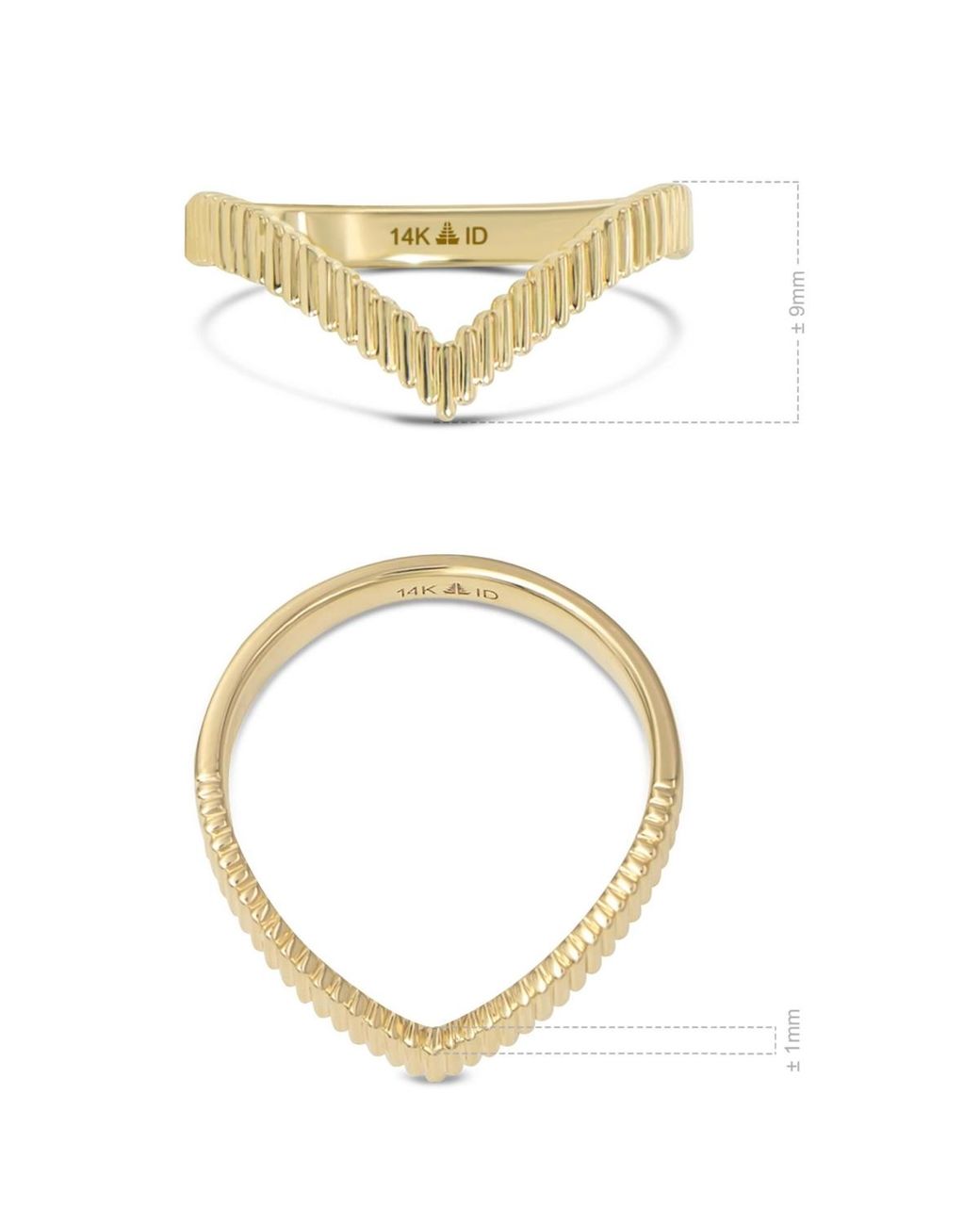 DEVATA Metallic Crown Wishbone Ring