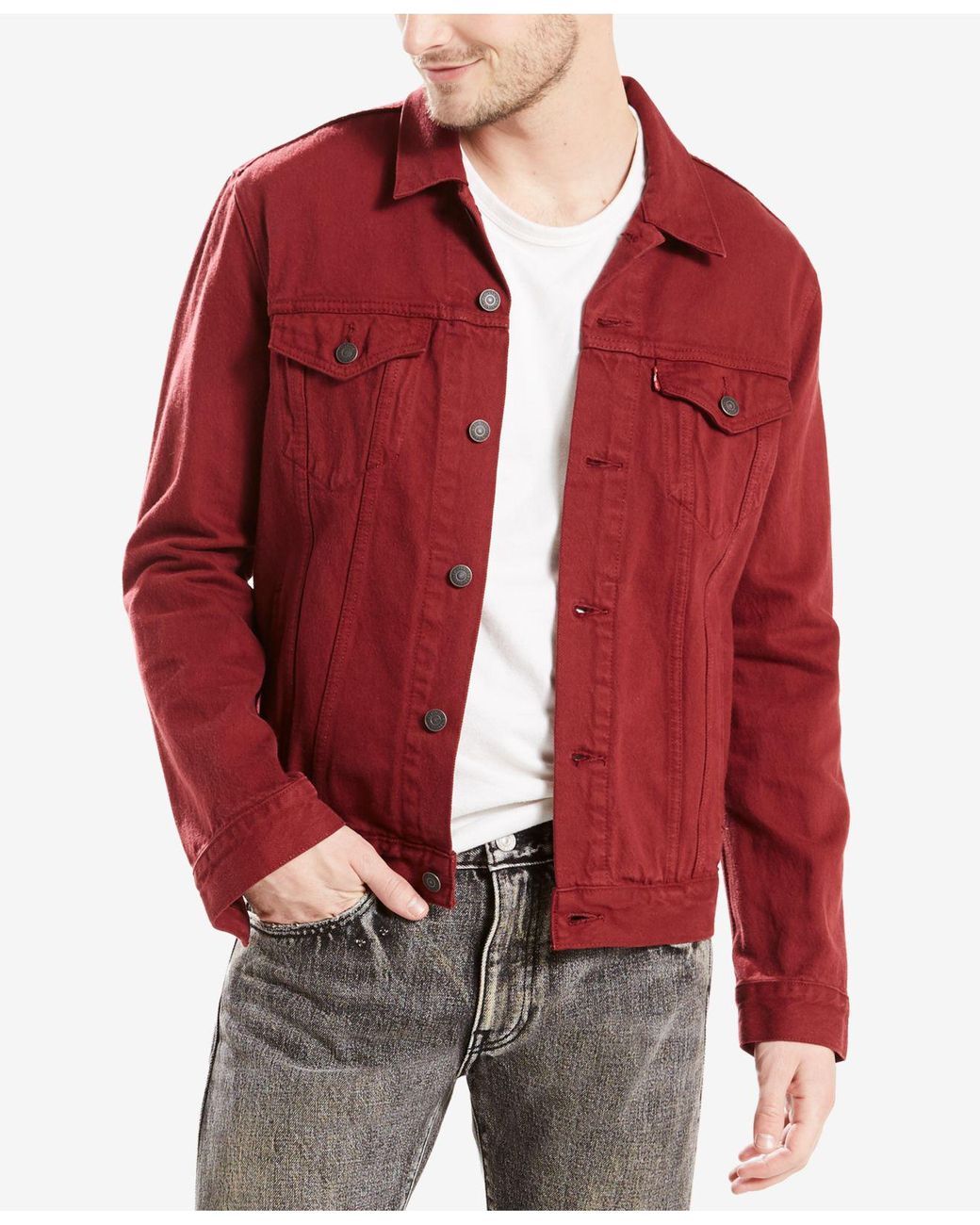 Levi's Men's Trucker Jacket in Red for Men | Lyst