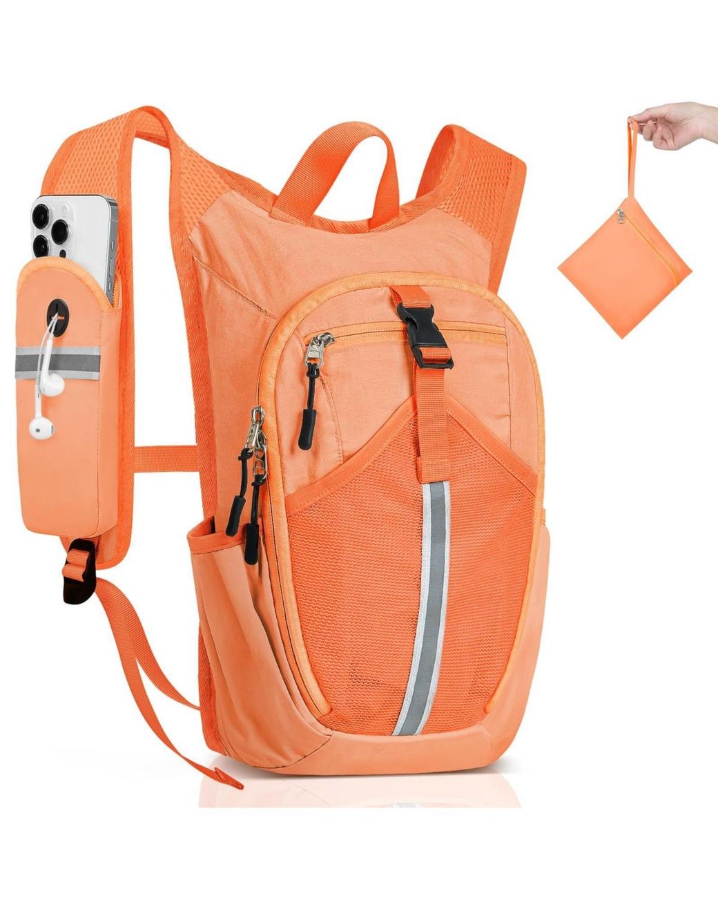 Aronkl Orange Lightweight Foldable Packable Hiking Backpack