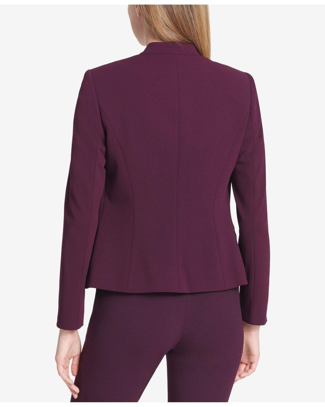 Calvin Klein Collarless Open-front Blazer, Regular & Petite in Purple | Lyst