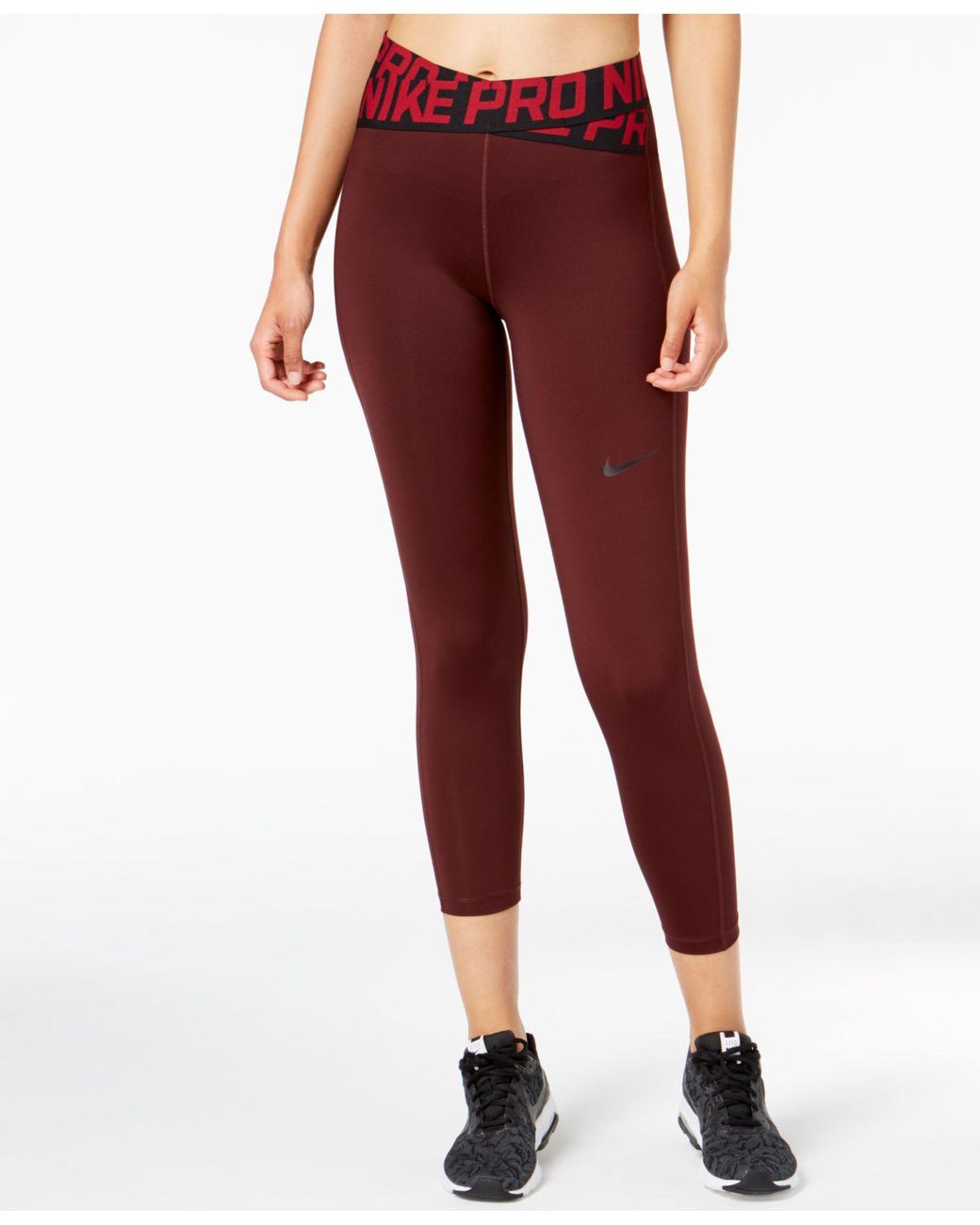 Nike Synthetic Pro Crossover Waistband Ankle Leggings | Lyst
