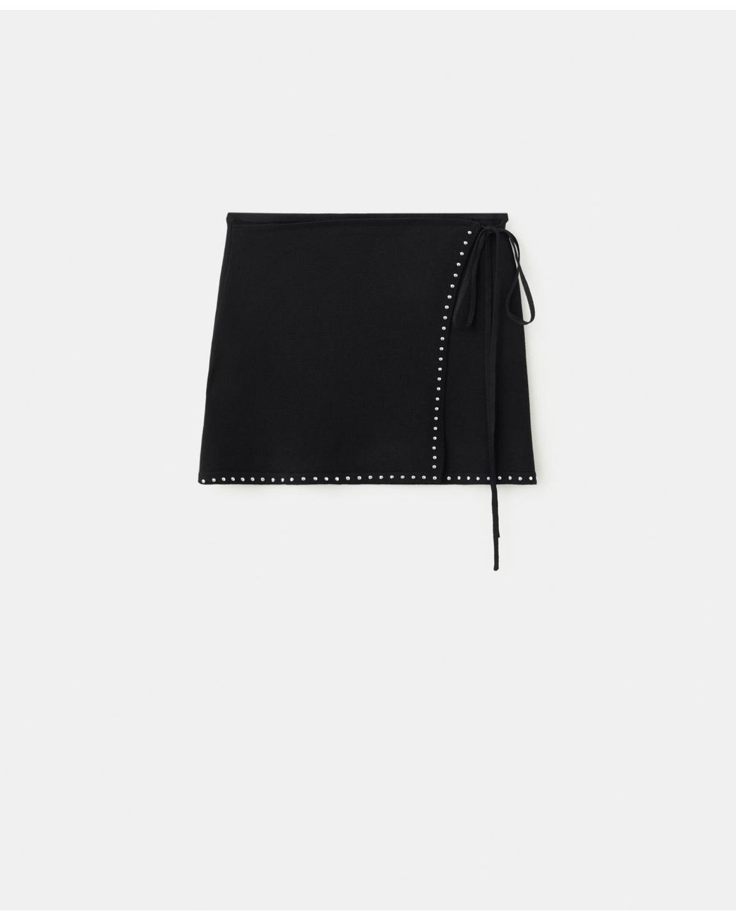 Mango Black Studded Wrap Skirt