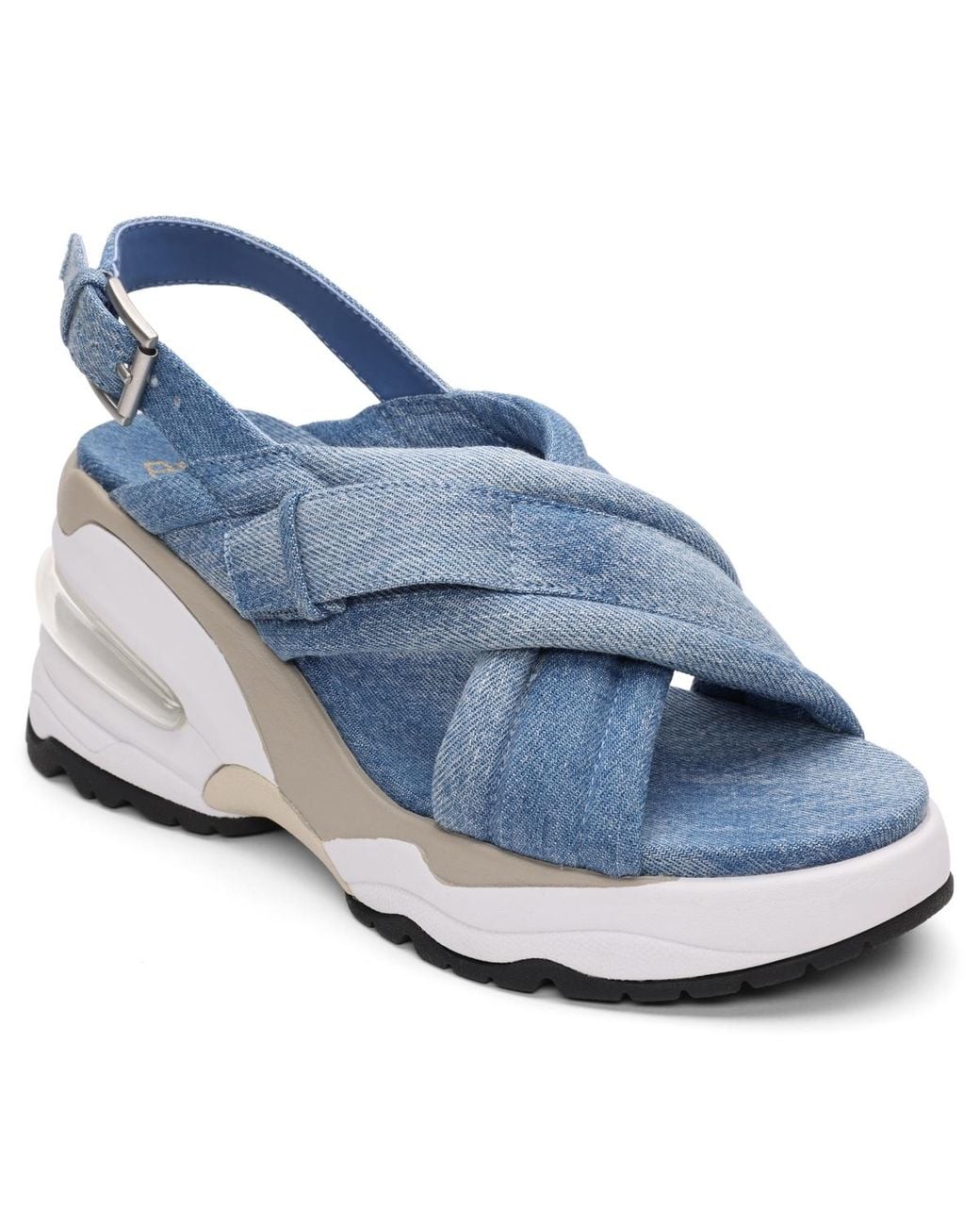 Ash Blue Delia Round Toe Wedge Sandals