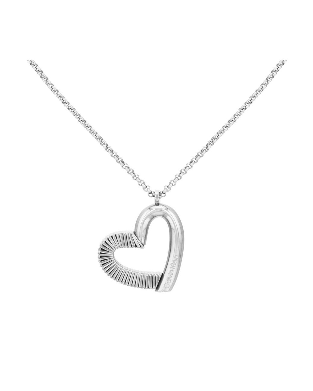 Calvin Klein Stainless Heart Necklace in White | Lyst