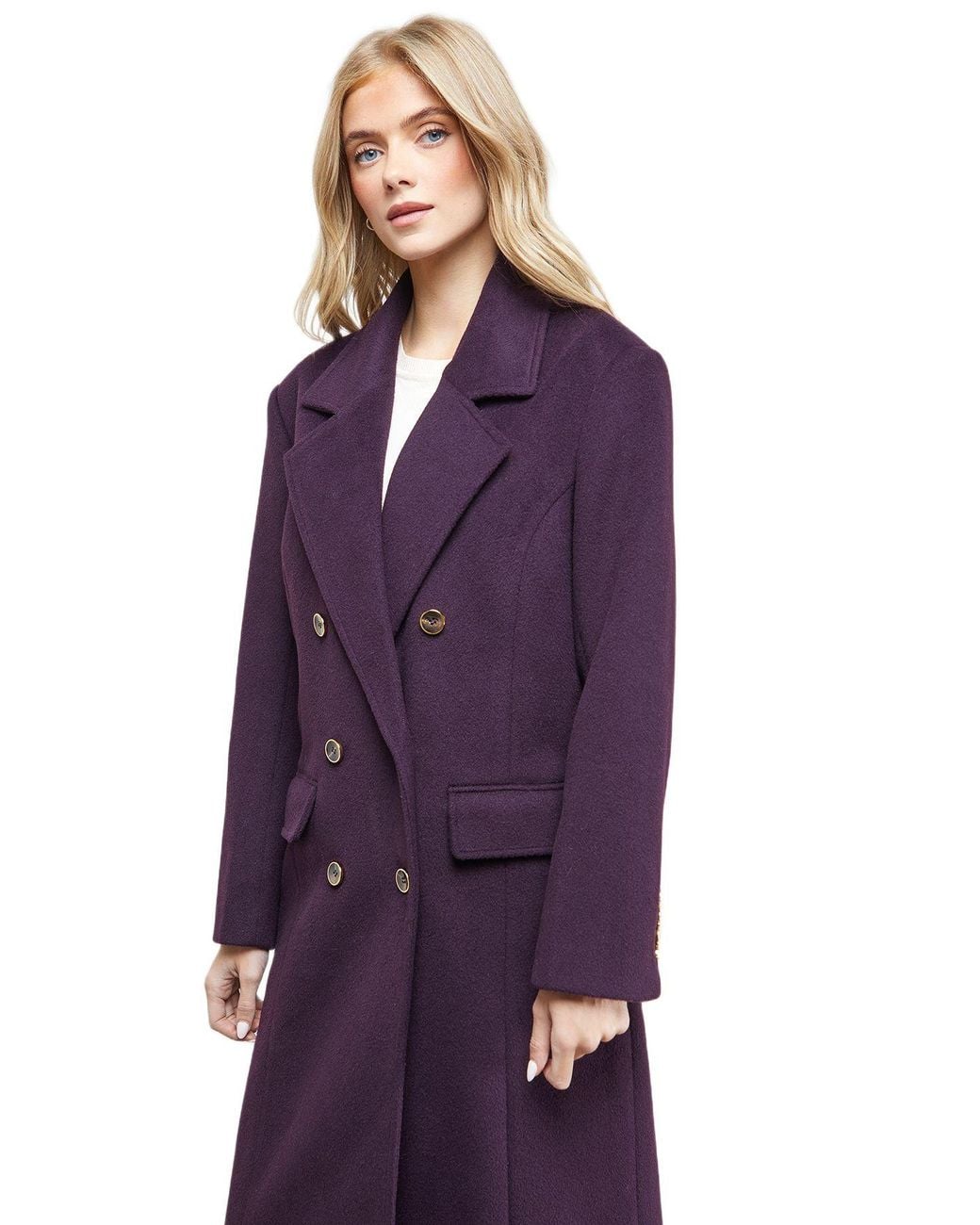 Oasis Purple Maxi Tailored Coat
